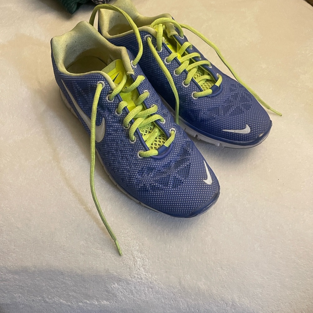 Nike Blue and Yellow Women's Sneakers
